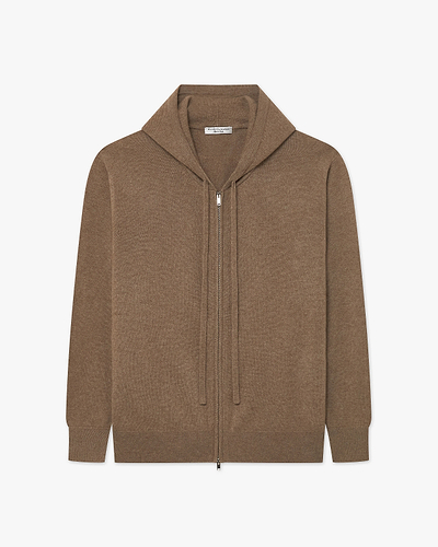 Men's Gramercy Zip Hoodie - Light Brown Cashmere