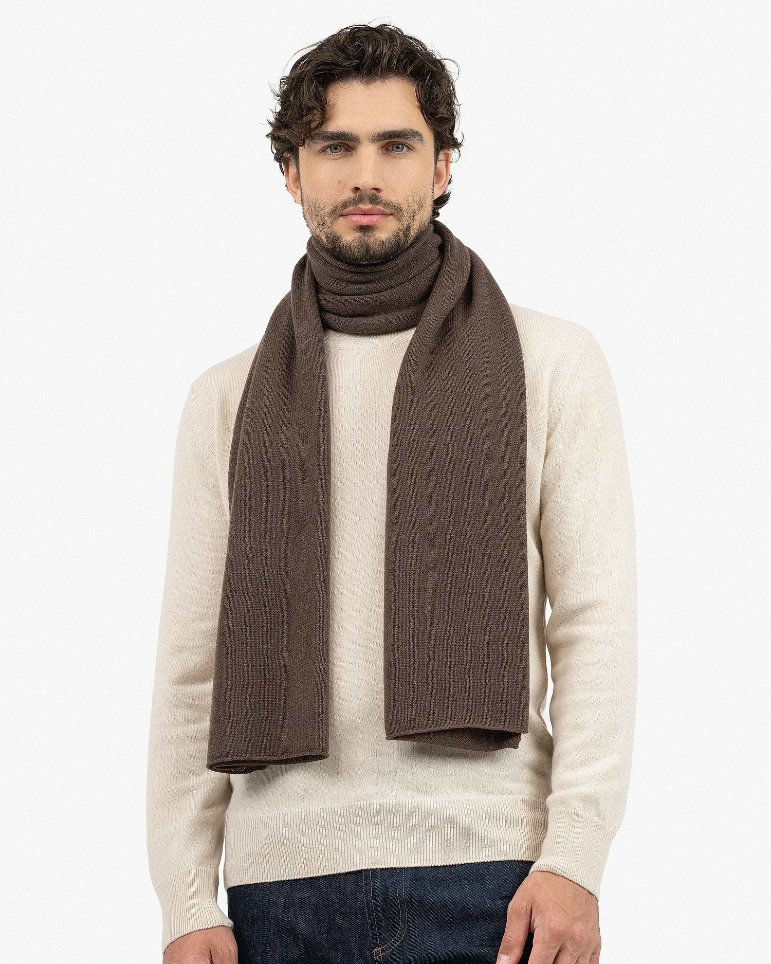 Essential Maxi Cashmere Scarf for Men - Brown | MaisonCashmere Essential Maxi Cashmere Scarf for Men - Brown | MaisonCashmere