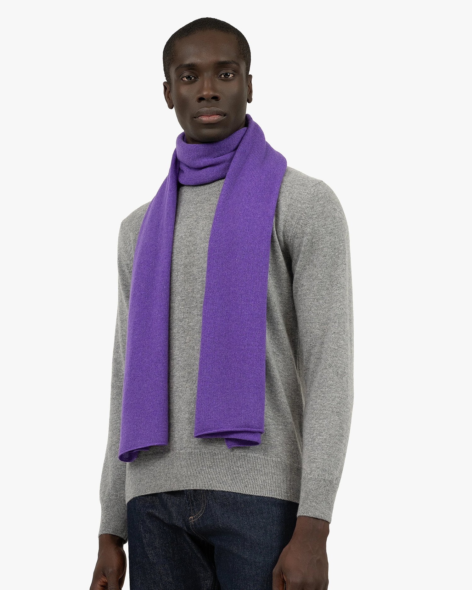 Men's Essential Maxi Scarf - Purple Cashmere