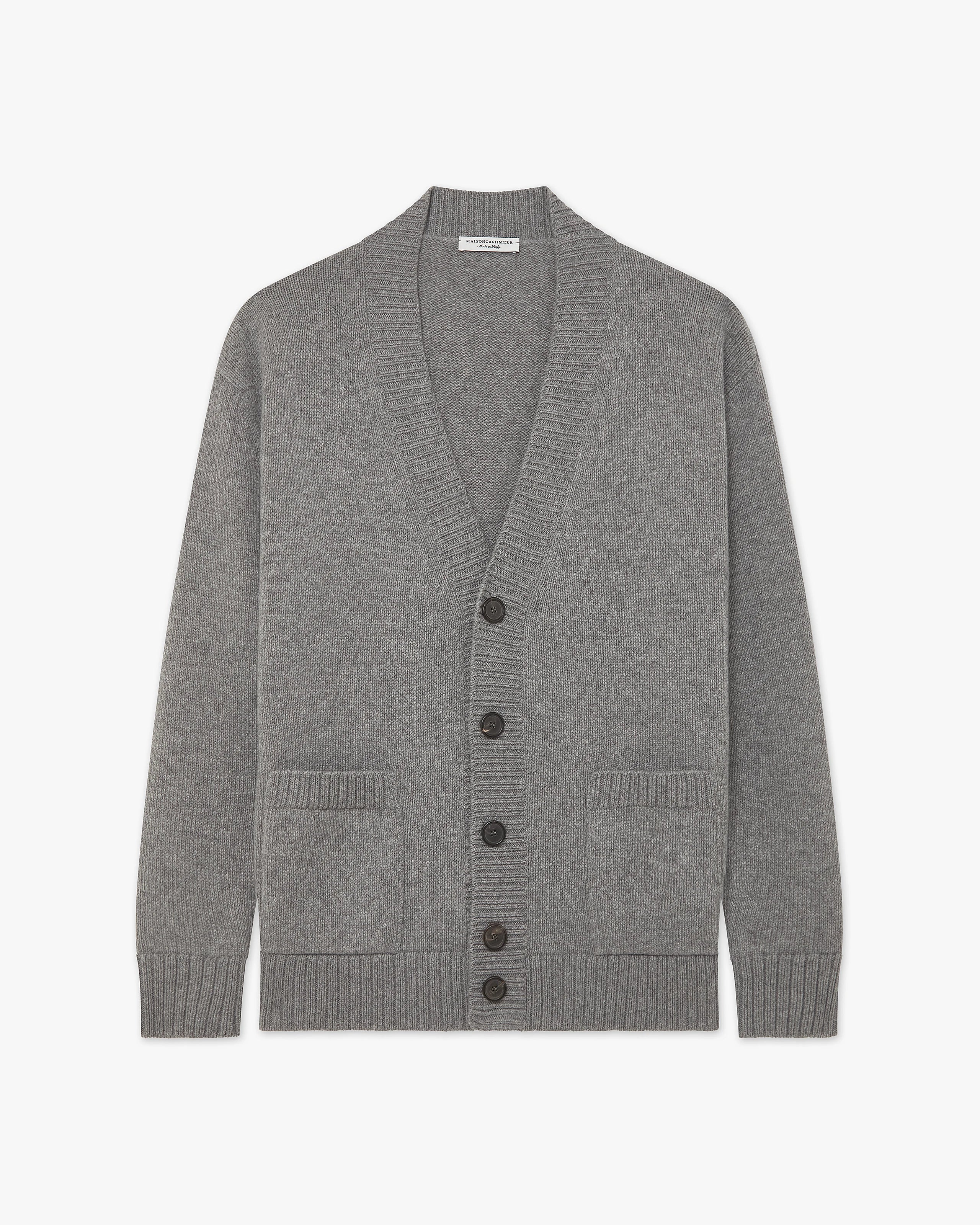 Men's Moritz Maxi Merino Cardigan - Grey | MaisonCashmere
