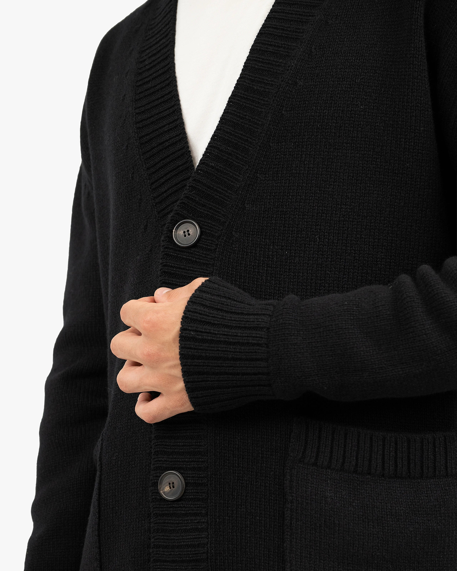 Men's Moritz Maxi Cardigan - Black Merino