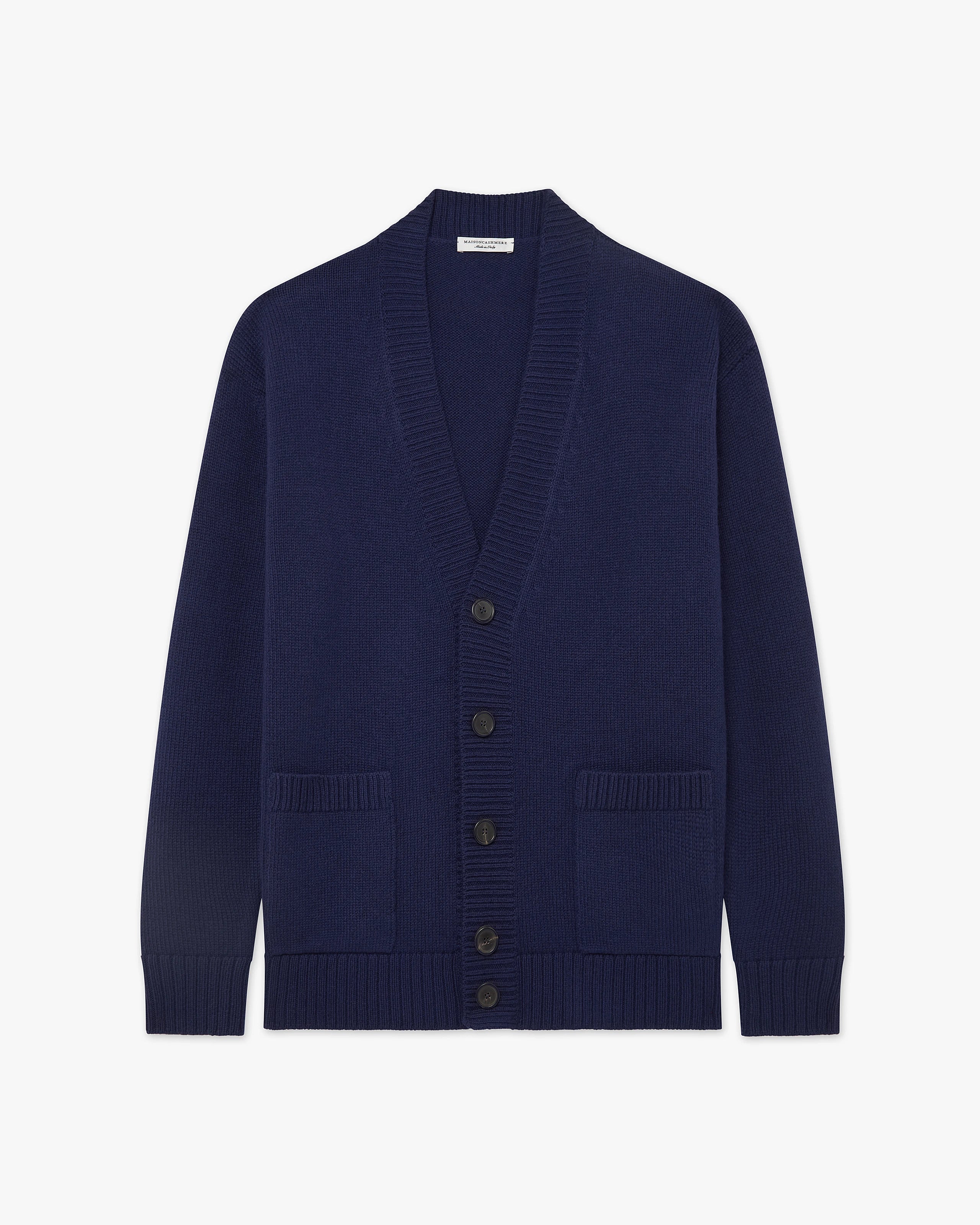 Men's Moritz Maxi Merino Cardigan - Blue | MaisonCashmere