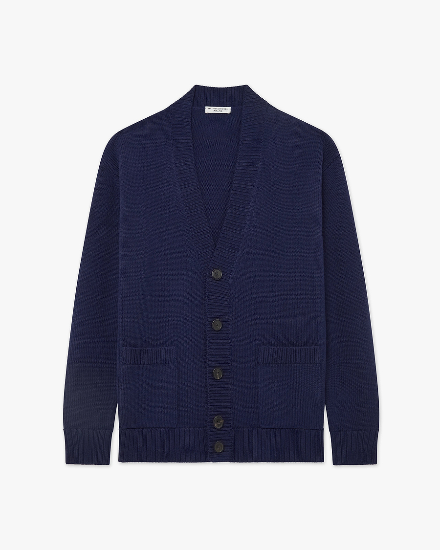 Men's Moritz Maxi Cardigan - Blue Merino