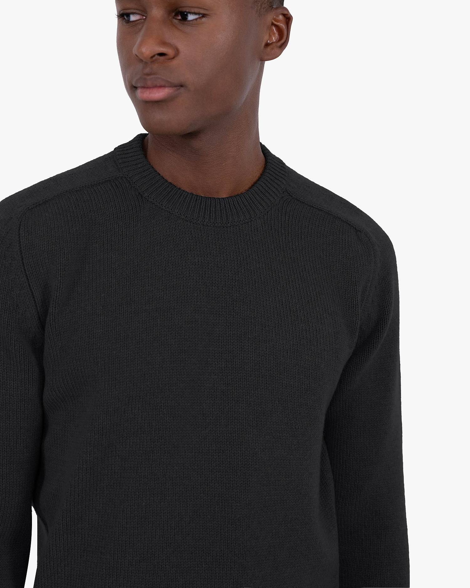 Men's Moritz Crew Neck Sweater - Black Merino