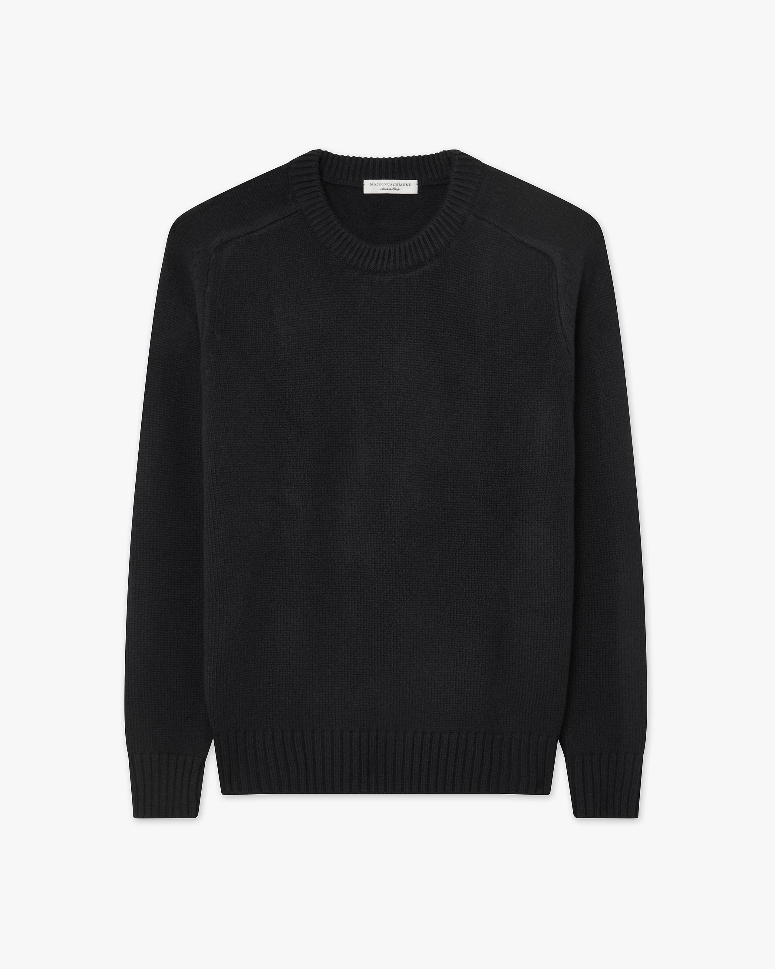 Men's Moritz Crew Neck Sweater - Black Merino