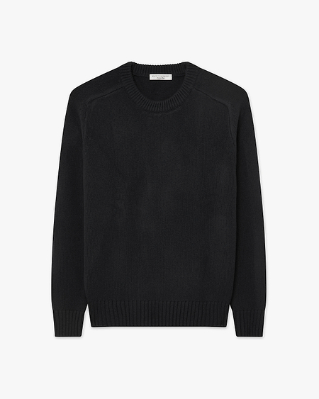 Men's Moritz Crew Neck Sweater - Black Merino