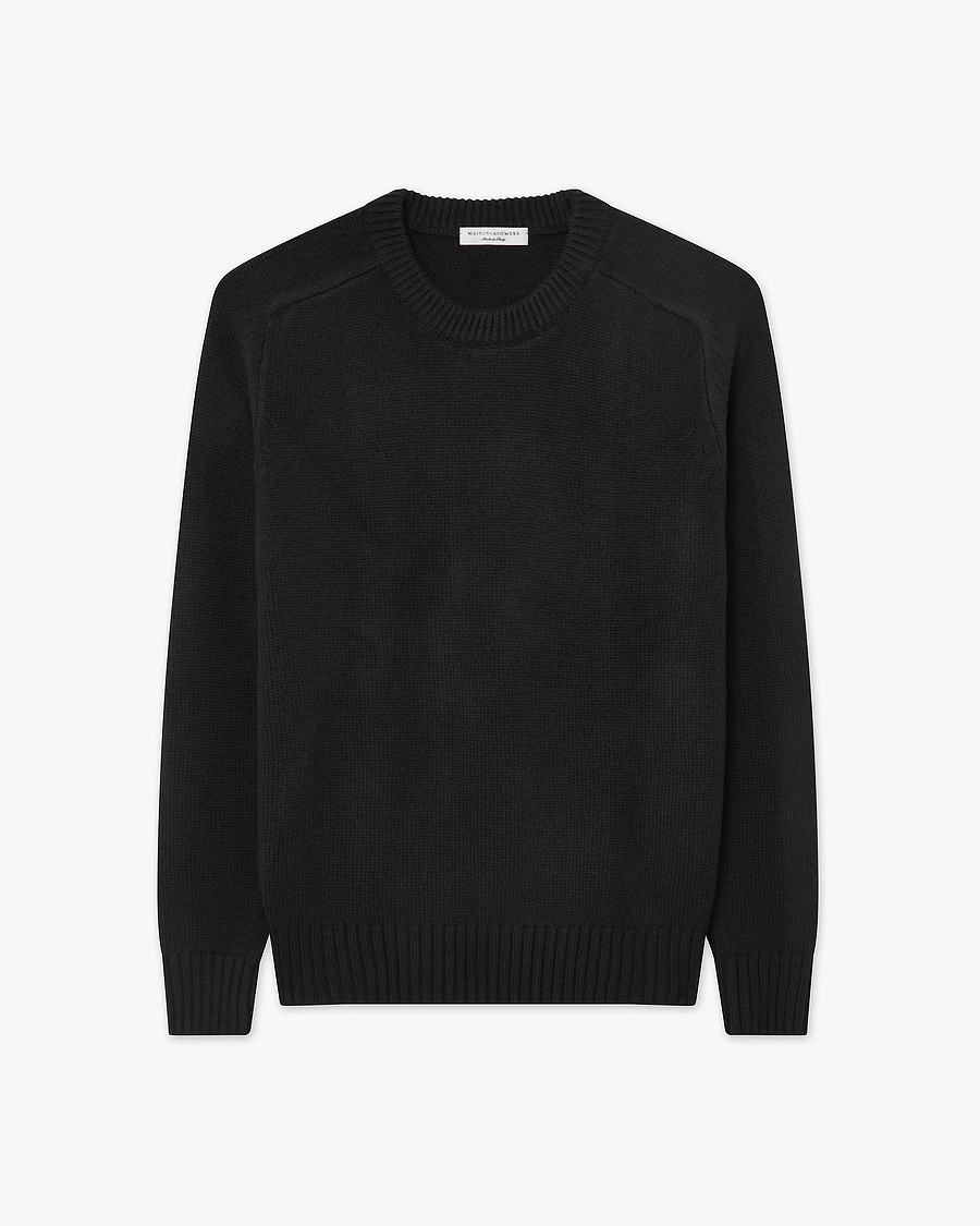 Men's Moritz Crew Neck Sweater - Black Merino