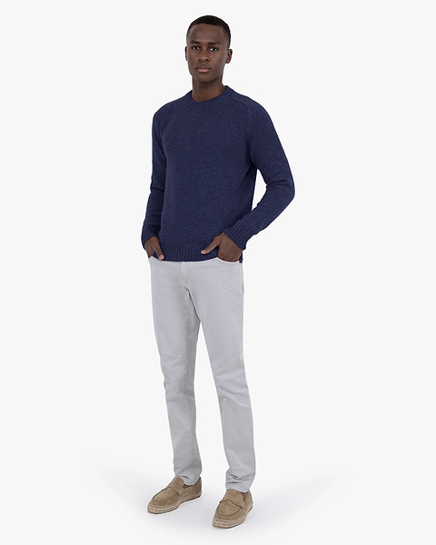 Men's Moritz Crew Neck Sweater - Blue Merino