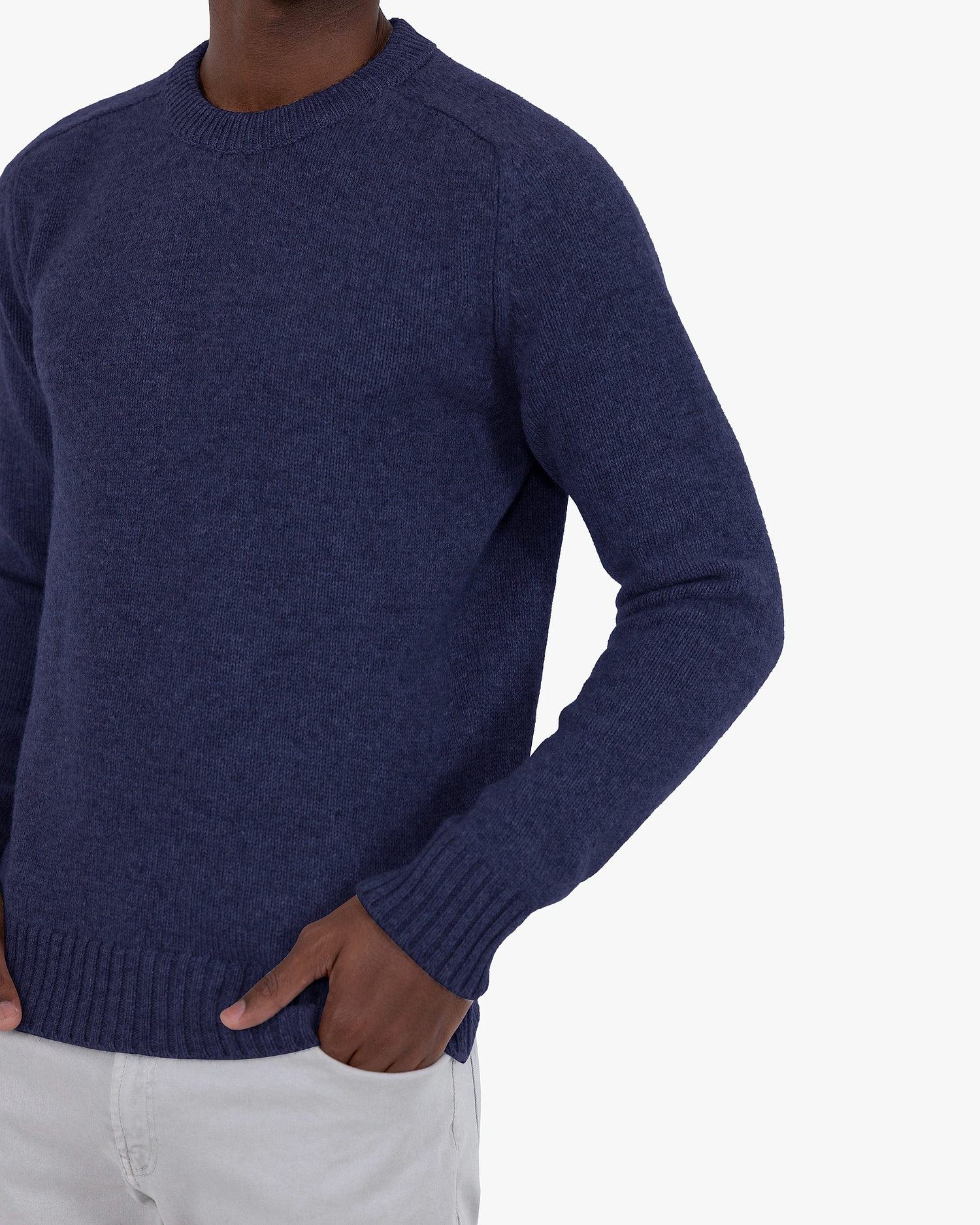 Men's Moritz Crew Neck Sweater - Blue Merino