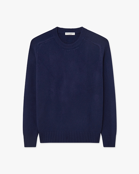 Men's Moritz Crew Neck Sweater - Blue Merino