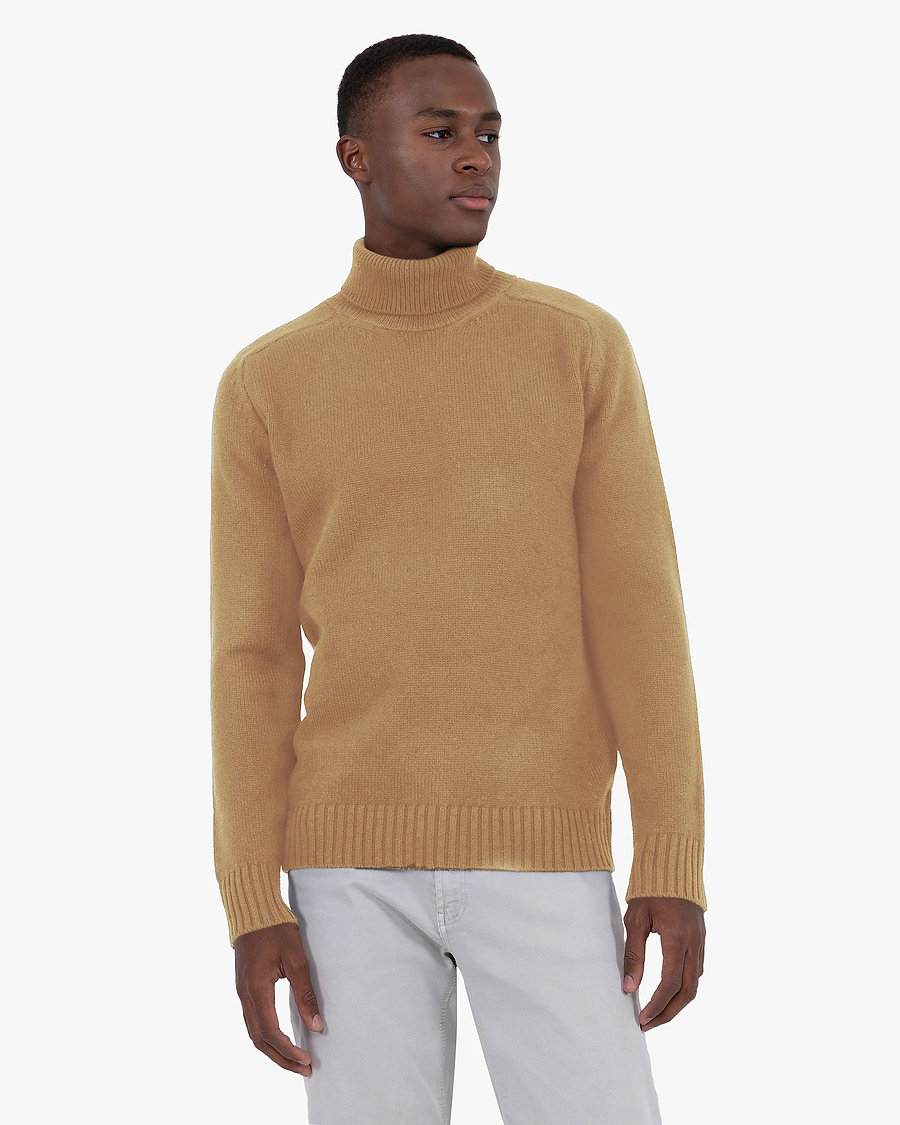 Men's Moritz Turtleneck Sweater - Hazelnut Merino
