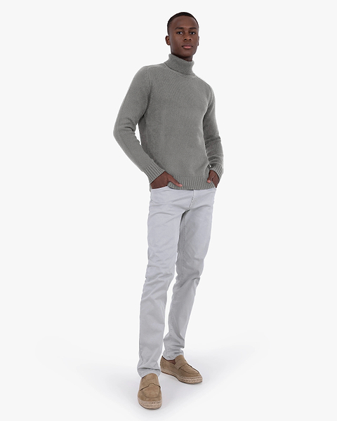 Men's Moritz Turtleneck Sweater - Grey Merino