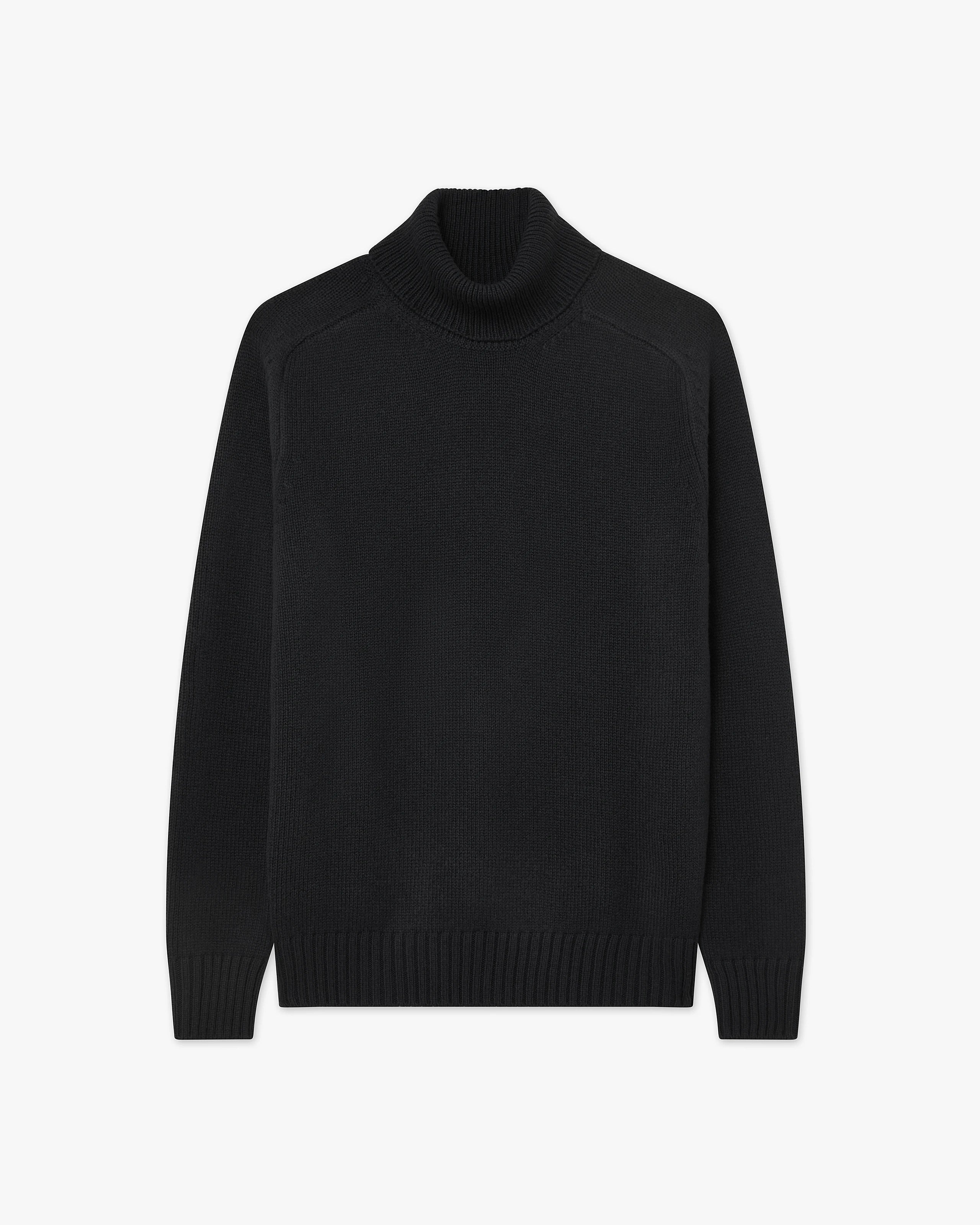Men's Moritz Merino Turtleneck Sweater - Black | MaisonCashmere