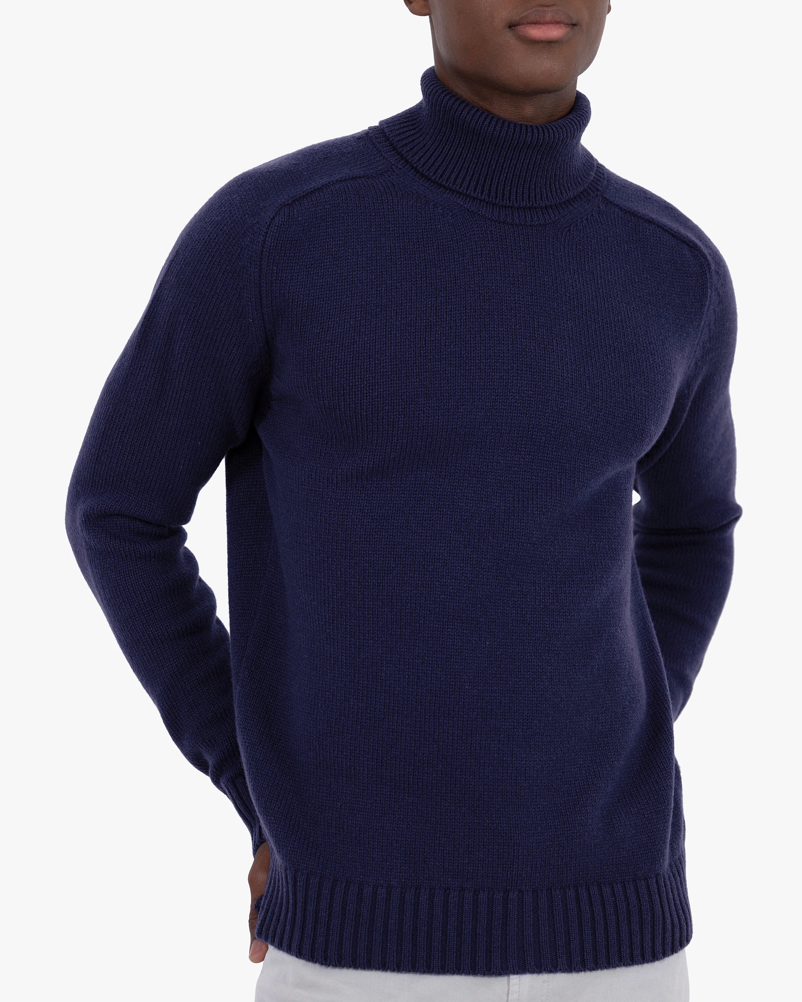 Men's Moritz Turtleneck Sweater - Blue Merino