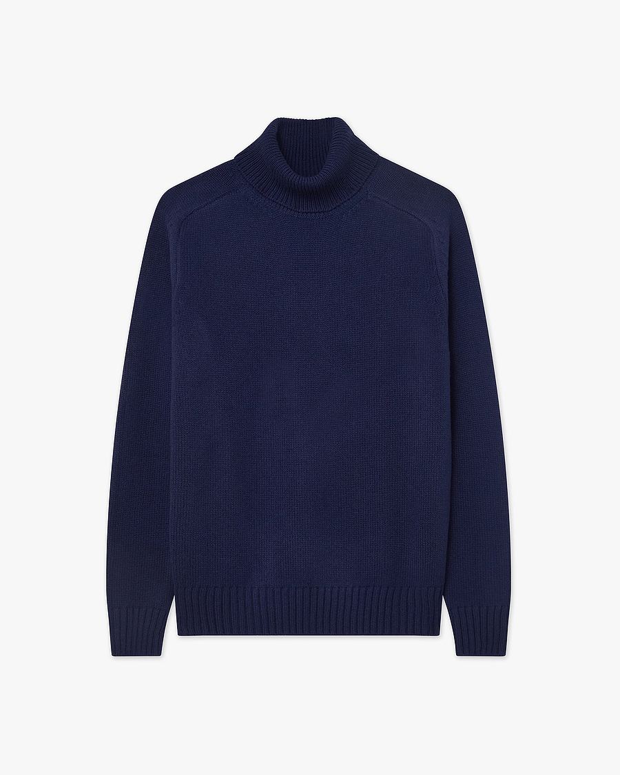 Men's Moritz Turtleneck Sweater - Blue Merino
