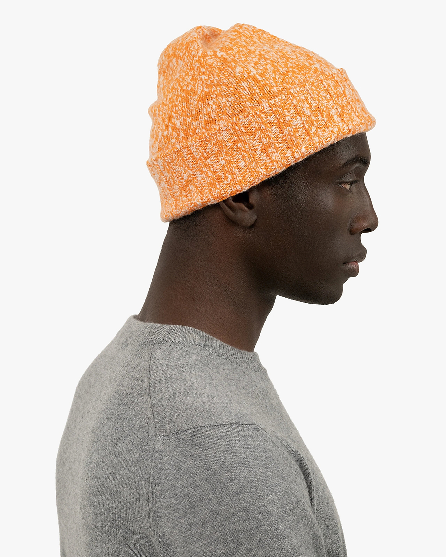 Men's Mouliné Hat - Orange Lana / Cashmere