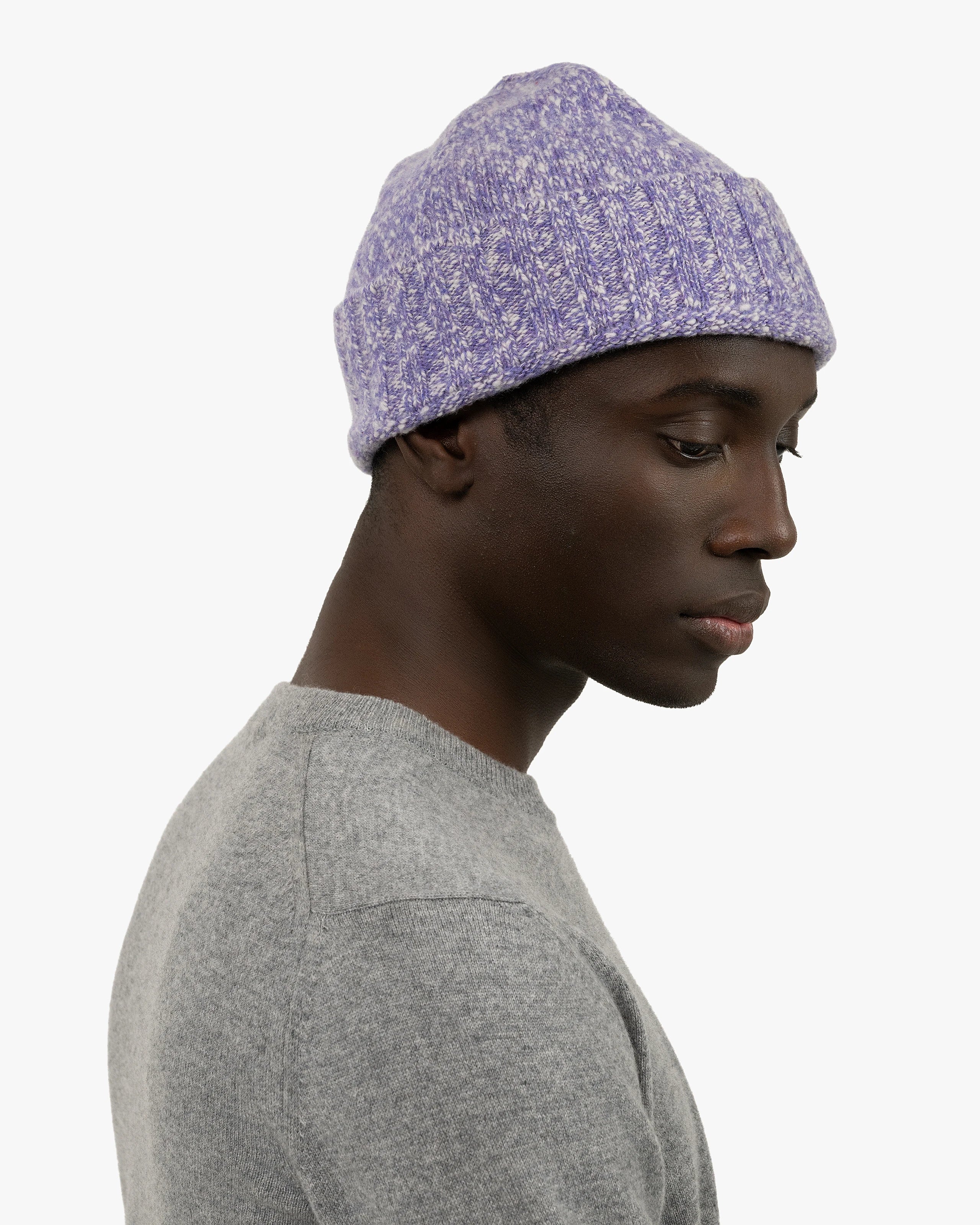 Men's Mouliné Hat - Purple Lana / Cashmere