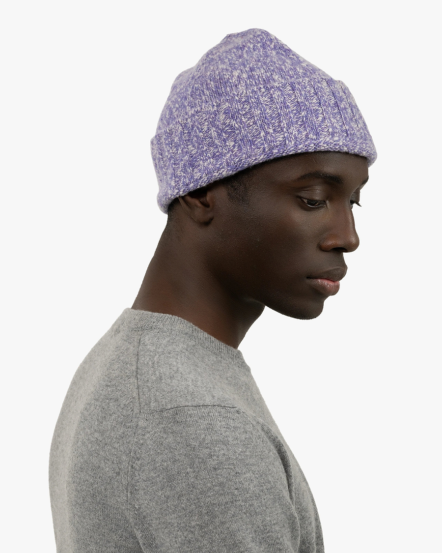 Men's Mouliné Hat - Purple Lana / Cashmere