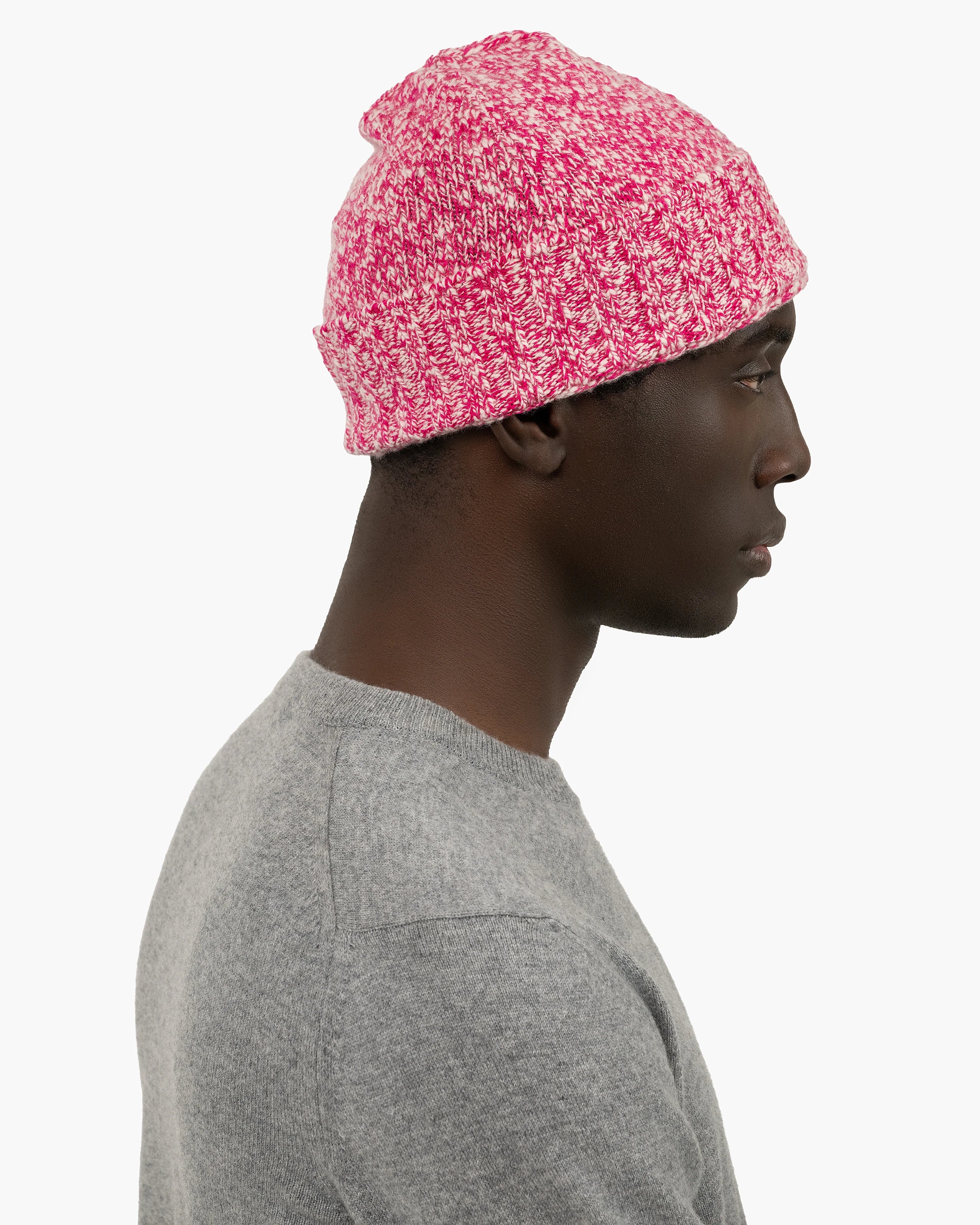 Men's Mouliné Hat - Fuchsia Lana / Cashmere