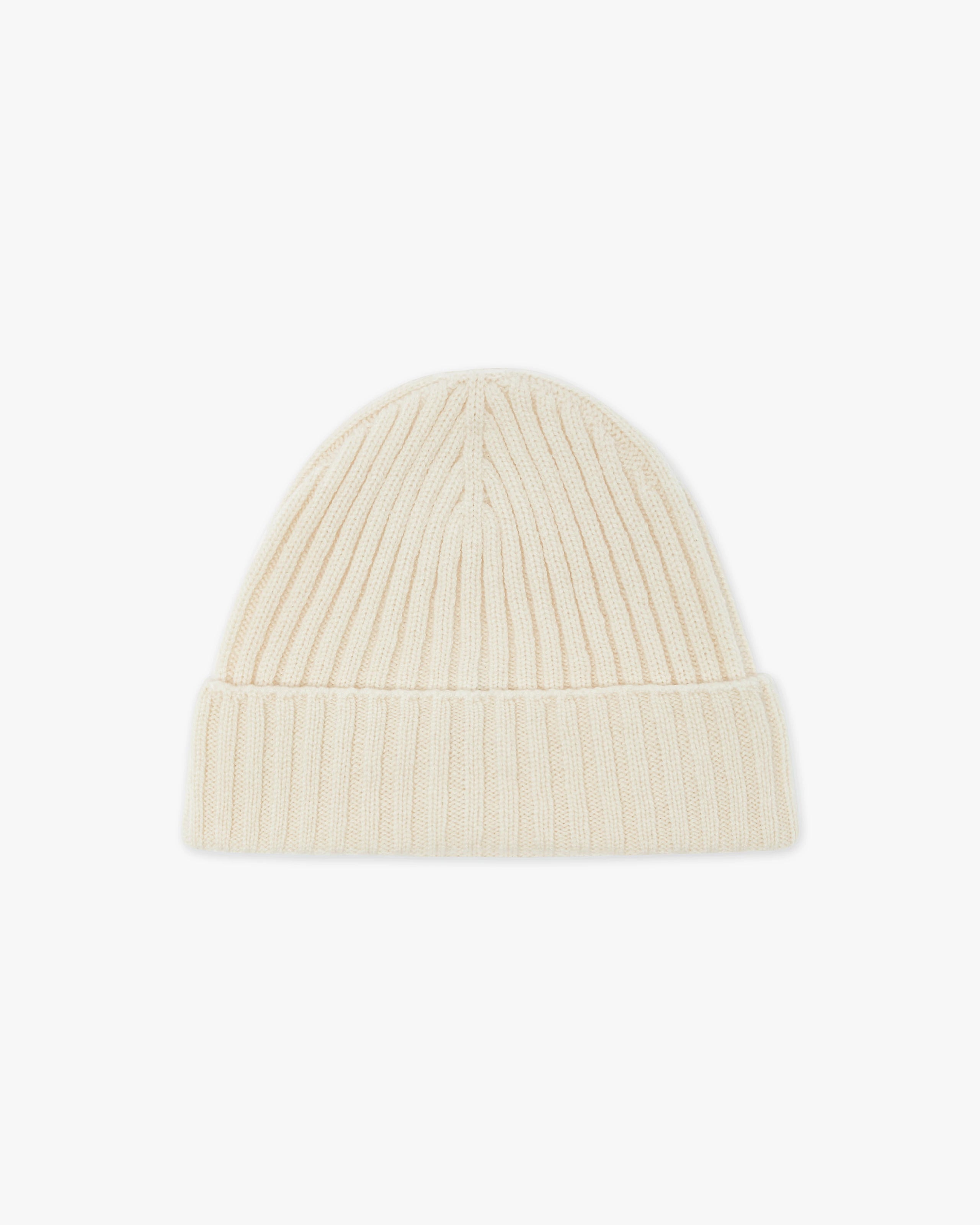 Men's Ribbed Hat - White Cashmere