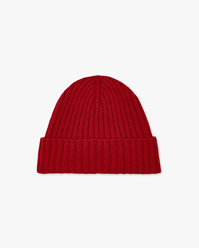Men's Ribbed Hat - Red Cashmere