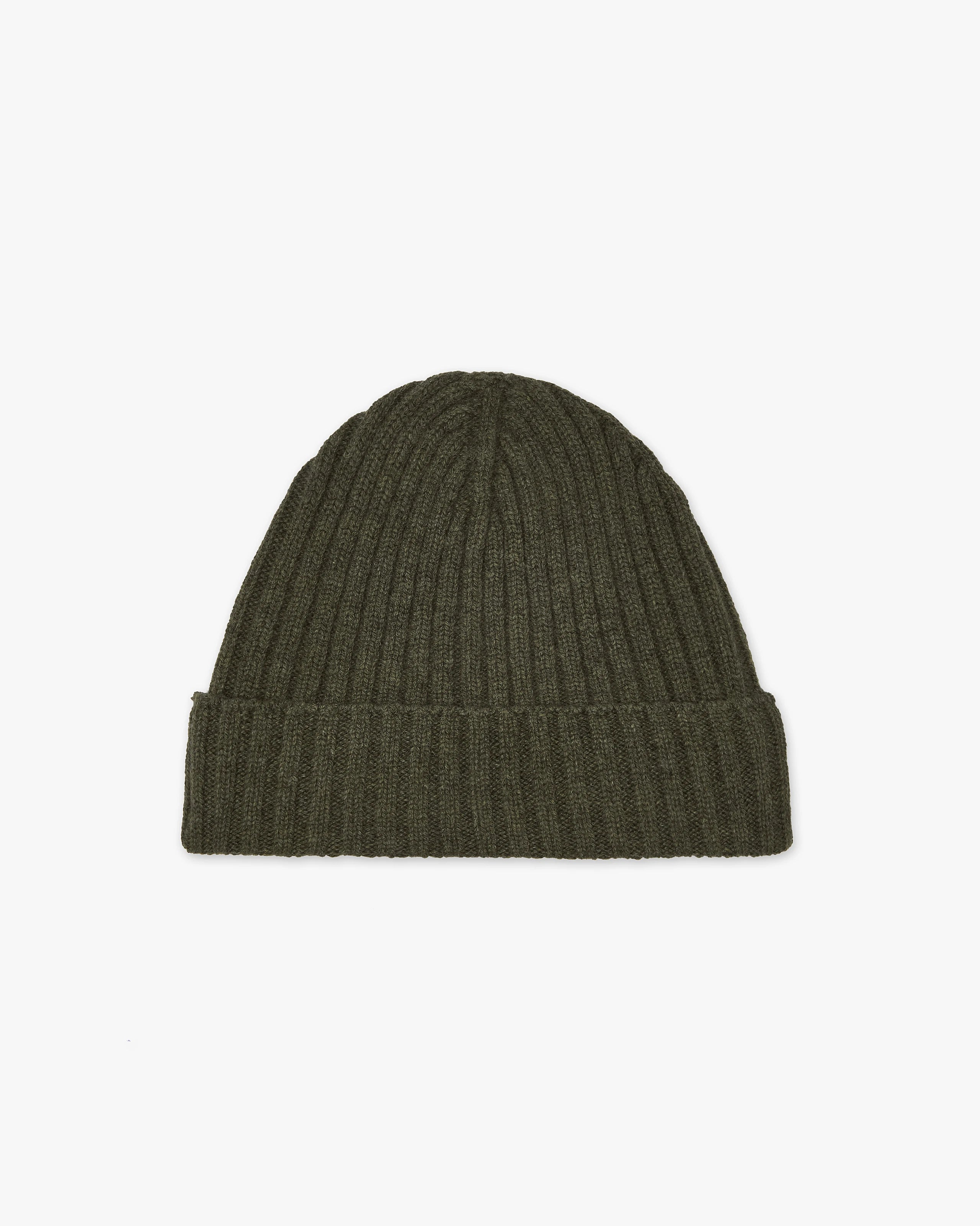 Men's Ribbed Hat - Green Cashmere