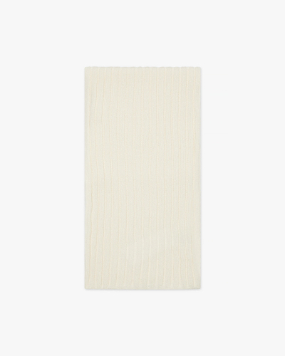 Men's Ribbed Scarf - White Cashmere