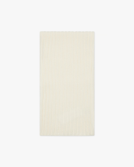 Men's Ribbed Scarf - White Cashmere