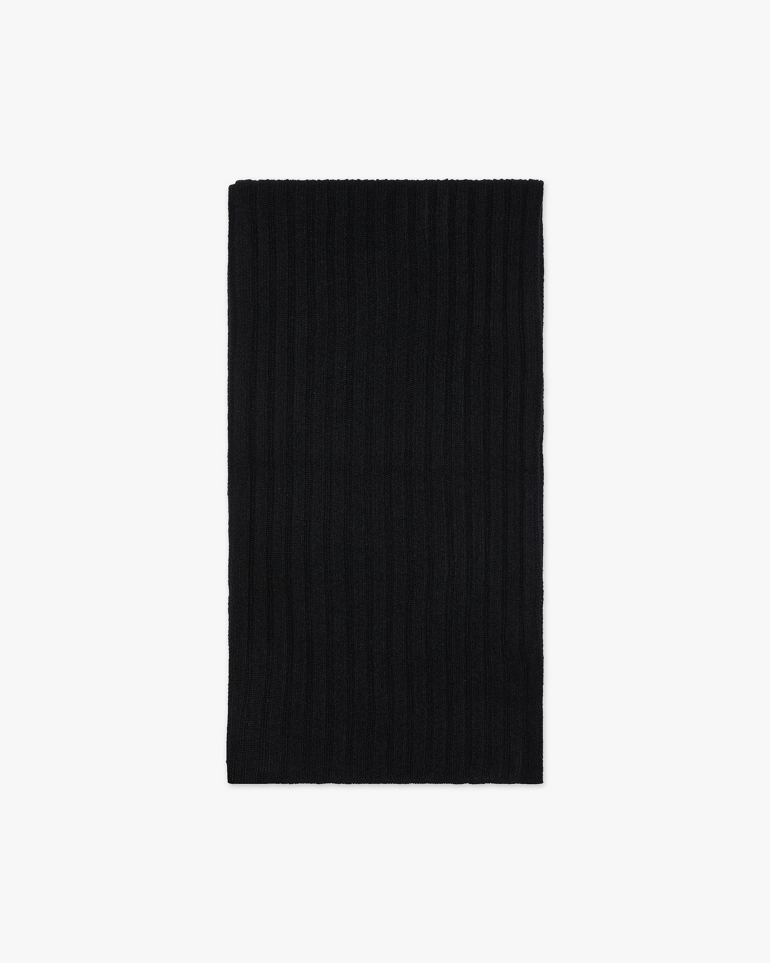 Men's Ribbed Scarf - Black Cashmere
