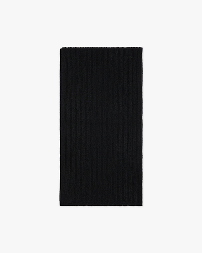 Men's Ribbed Scarf - Black Cashmere