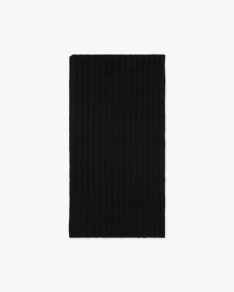 Men's Ribbed Scarf - Black Cashmere