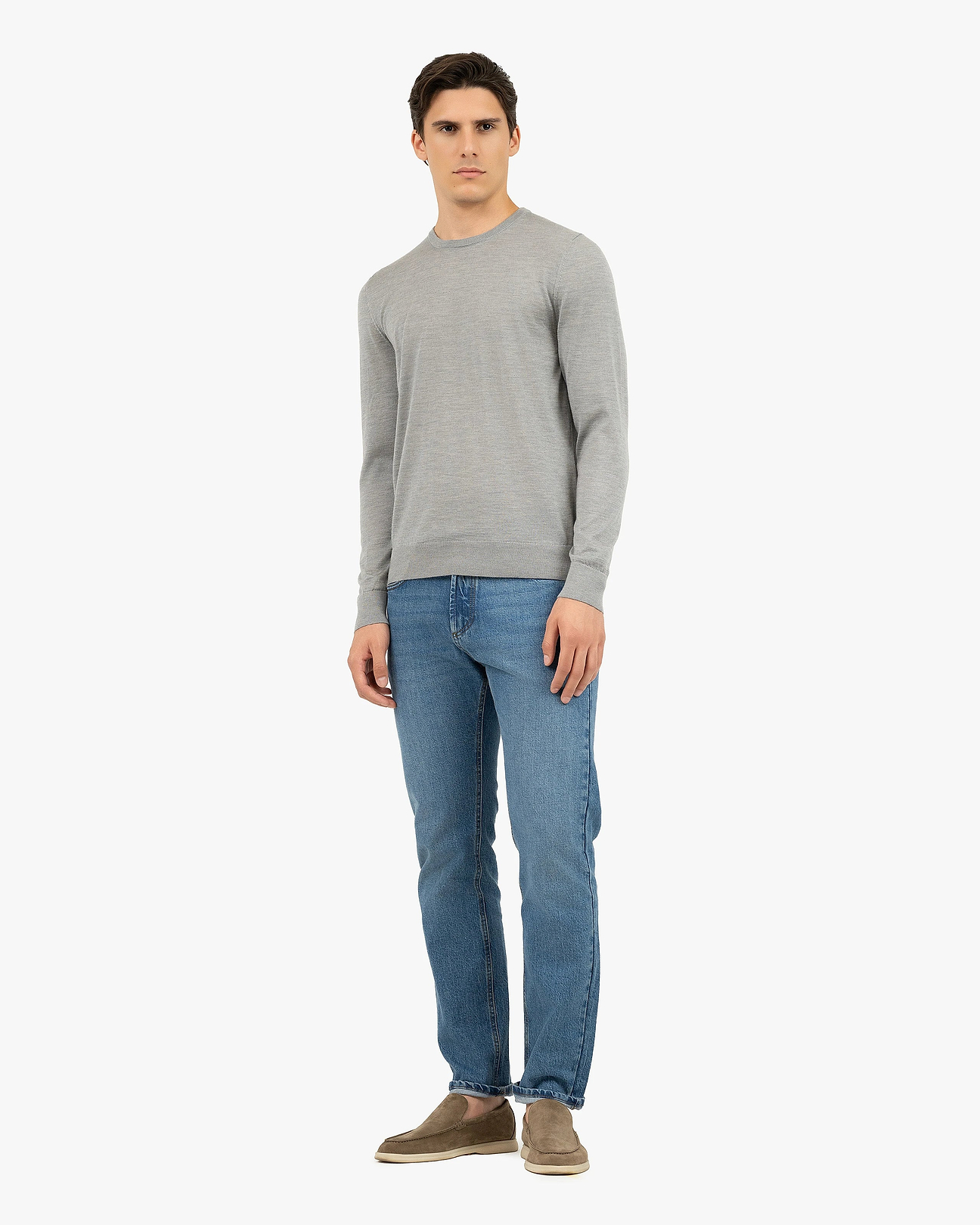 Pull Madeleine En Soie, Coton Et Cachemire - Taille 38FR Gris - Occasion En Excellent état