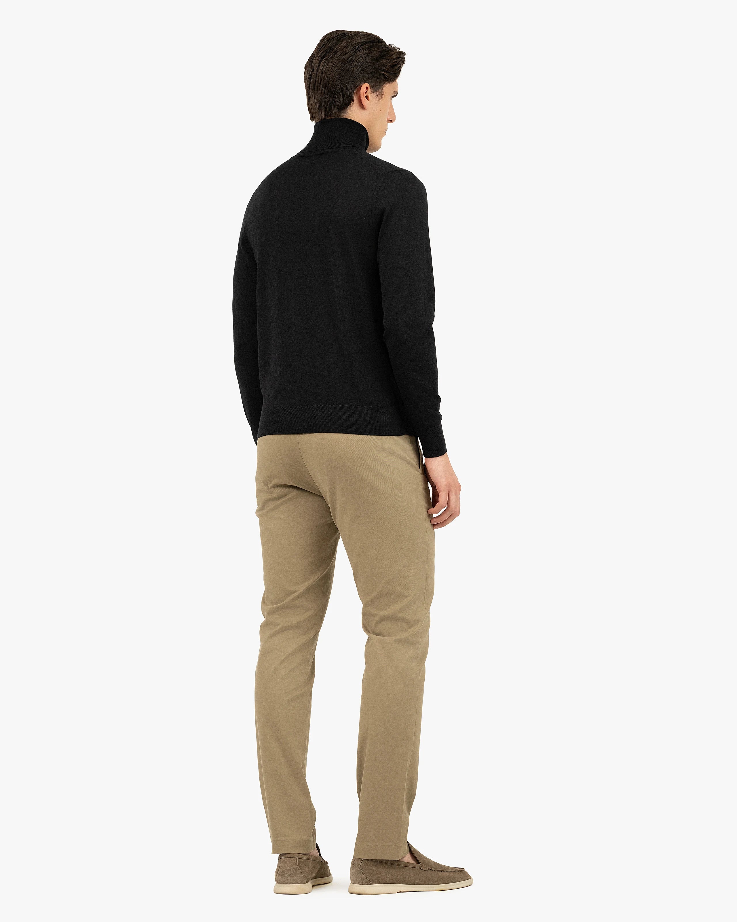 Men's Ritz Turtleneck Sweater - Black Cashmere / Seta