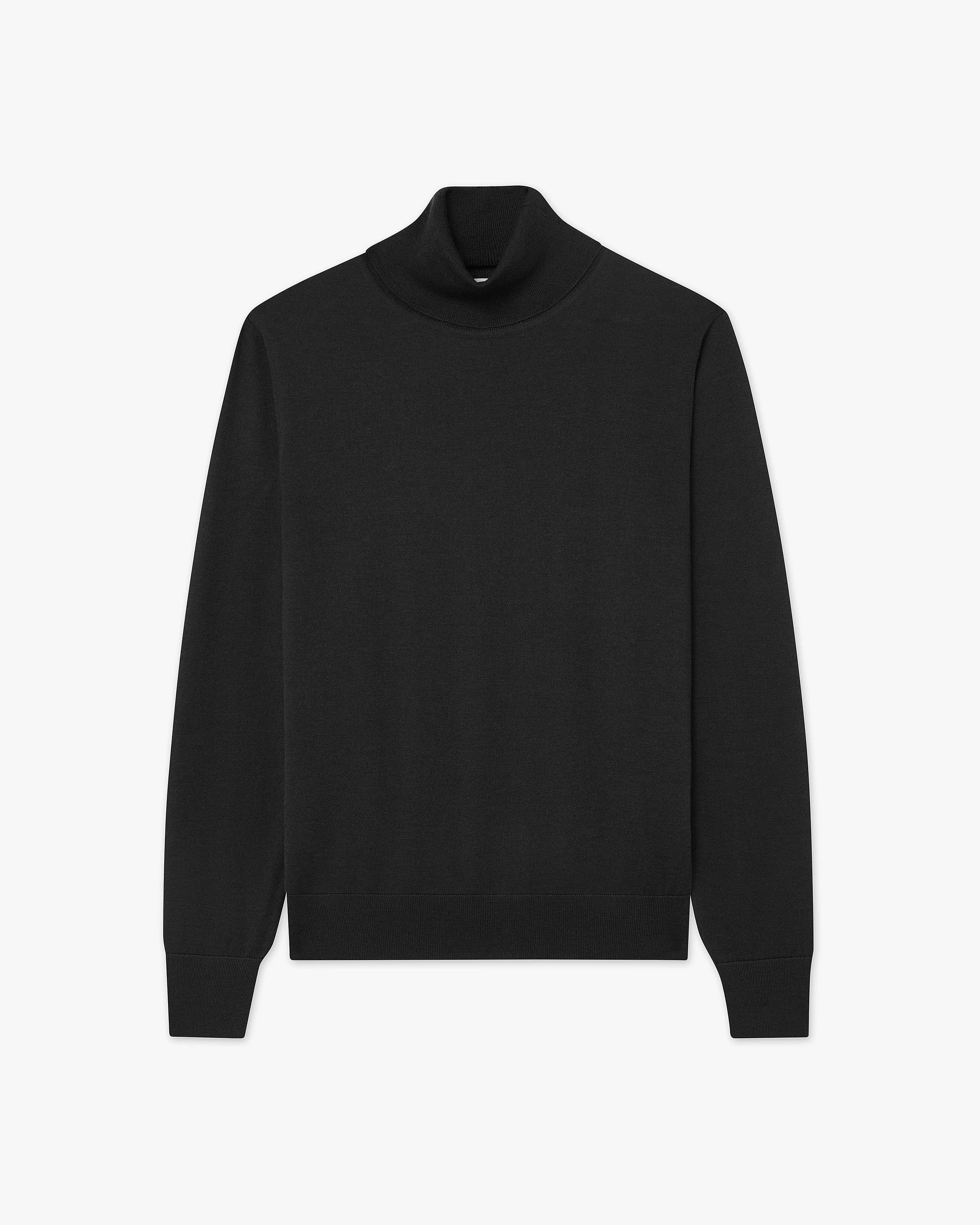 Men's Ritz Cashmere-Silk Turtleneck Sweater - Black | MaisonCashmere