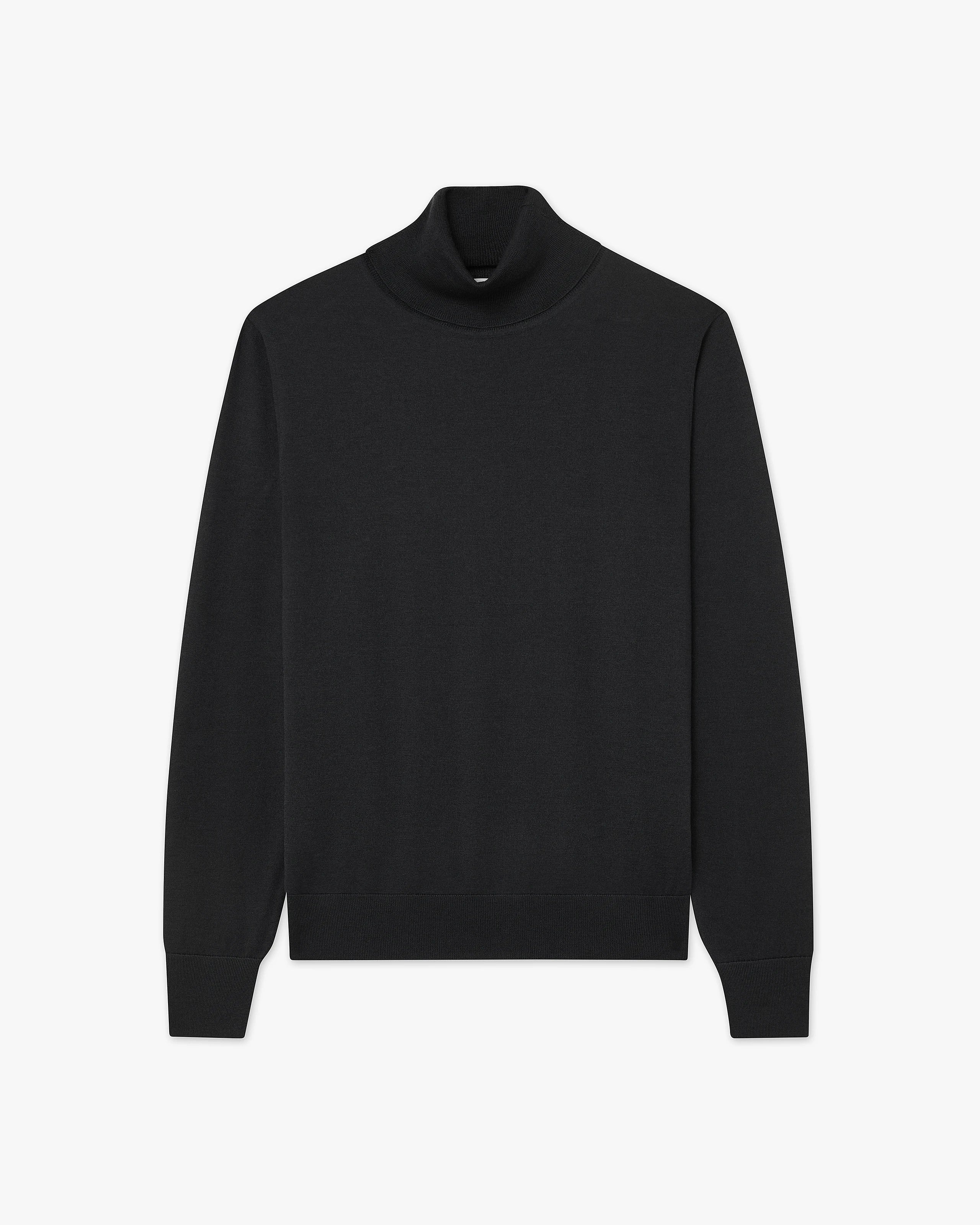 Men's Ritz Turtleneck Sweater - Black Cashmere / Seta