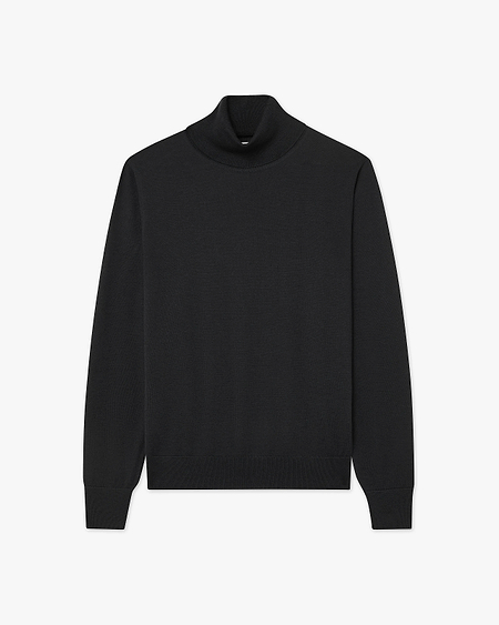 Men's Ritz Turtleneck Sweater - Black Cashmere / Seta