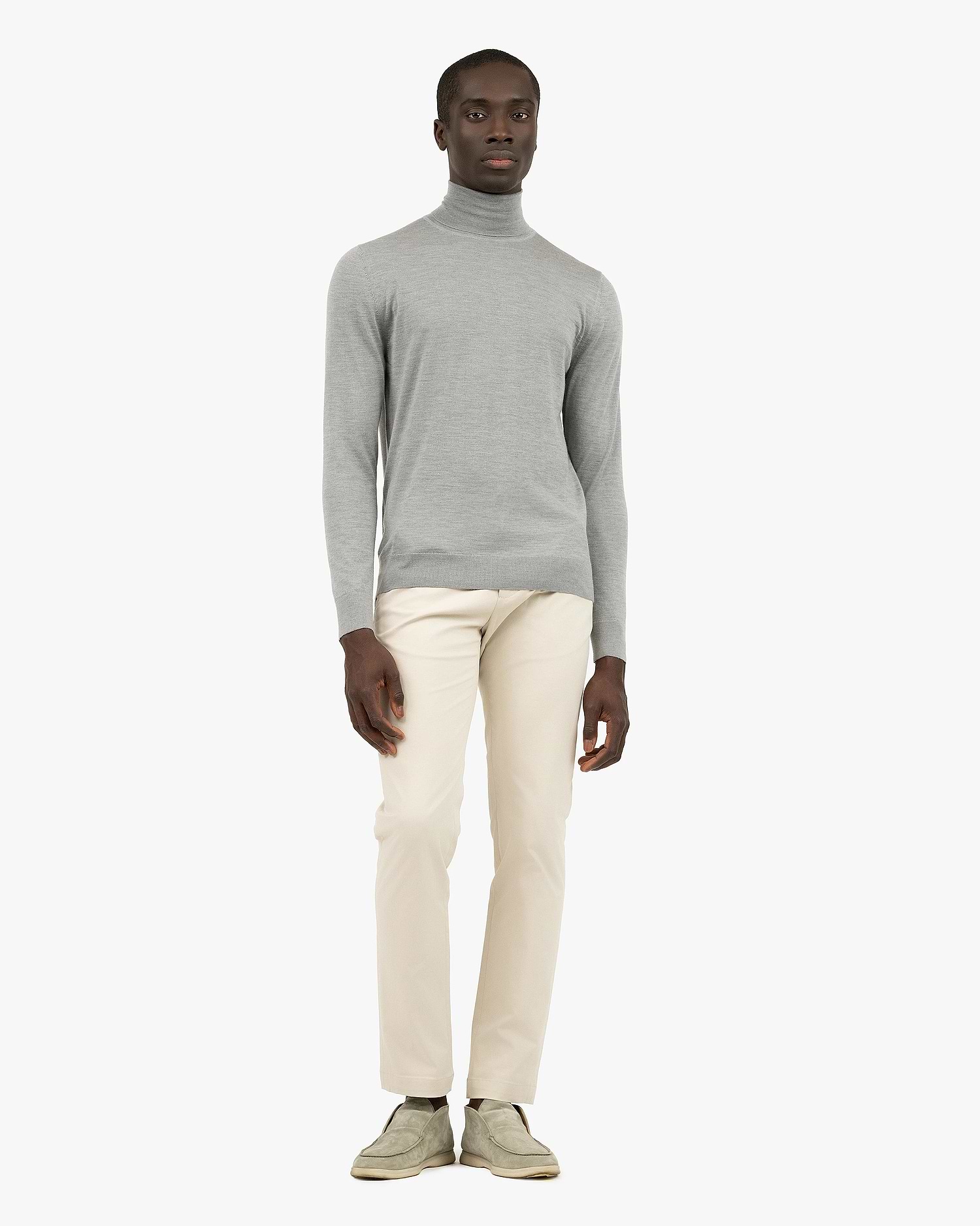 Men's Ritz Cashmere-Silk Turtleneck Sweater - Grey | MaisonCashmere Men's Ritz Cashmere-Silk Turtleneck Sweater - Grey | MaisonCashmere