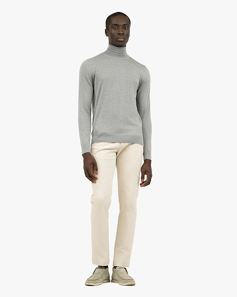 Men's Ritz Turtleneck Sweater - Grey Cashmere / Seta