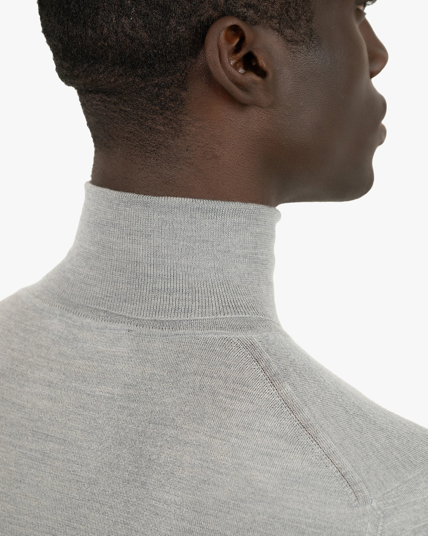 Men's Ritz Turtleneck Sweater - Grey Cashmere / Seta