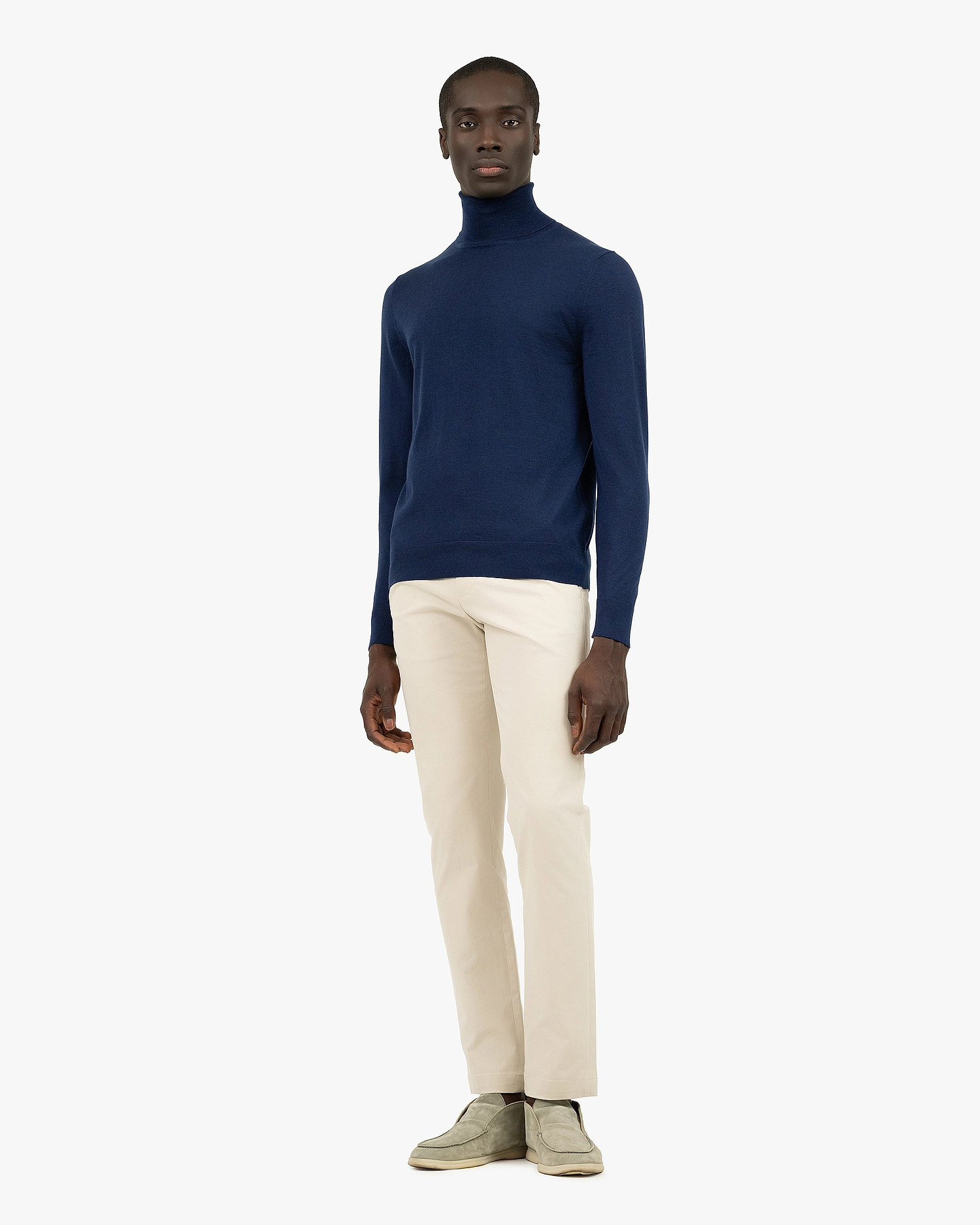 Men's Ritz Turtleneck Sweater - Blue Cashmere / Seta