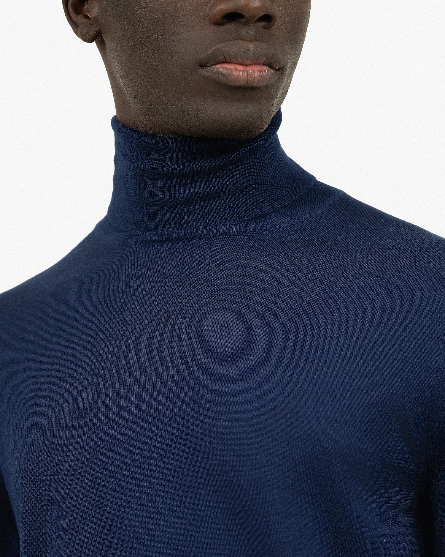 Men's Ritz Turtleneck Sweater - Blue Cashmere / Seta