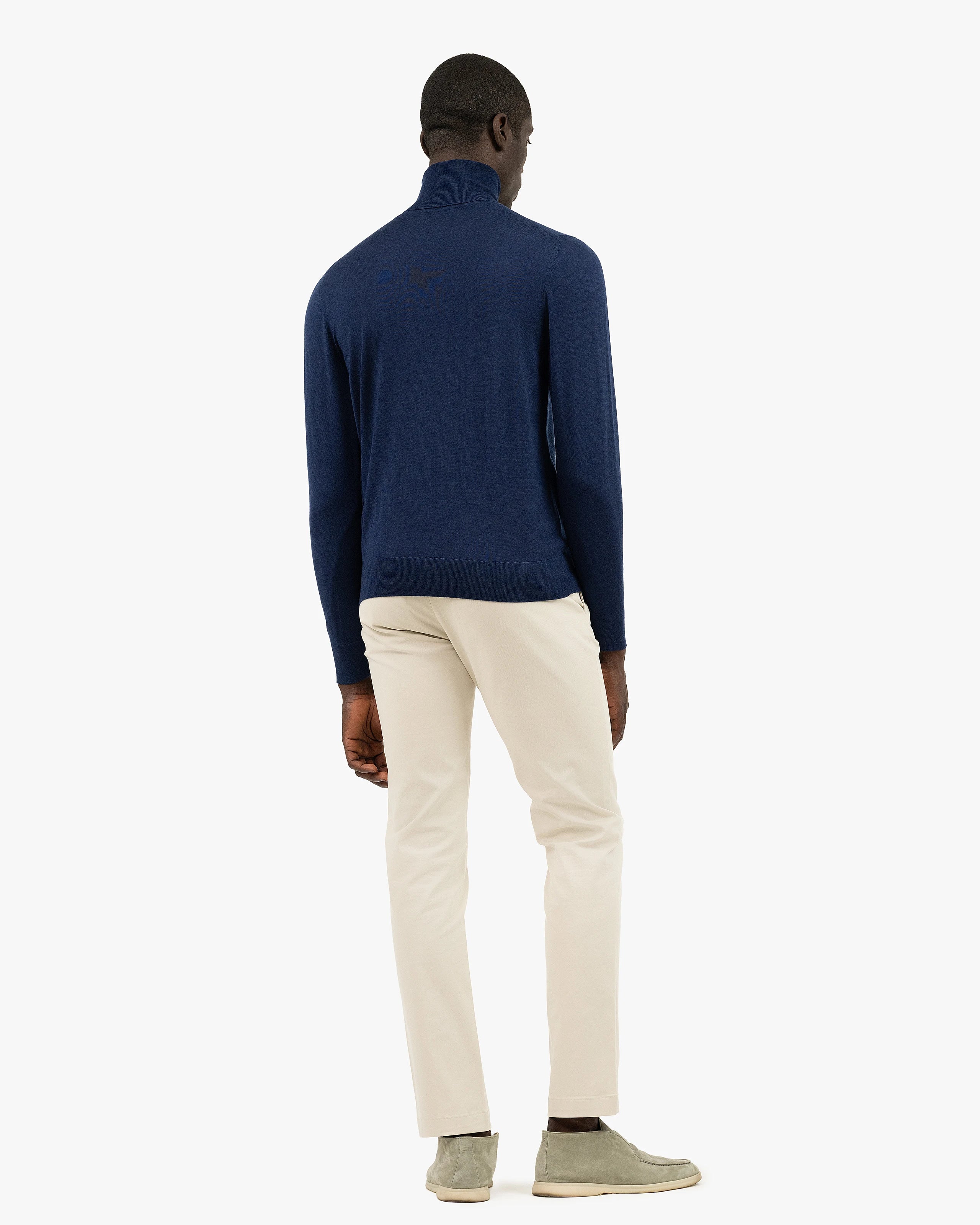 Men's Ritz Turtleneck Sweater - Blue Cashmere / Seta