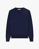 Pull Col Rond Saxon Homme - Bleu