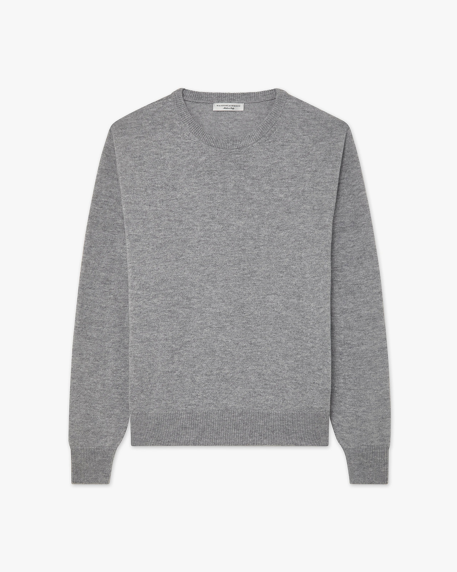 Men's Saxon Crew Neck Sweater - Medium Grey Merino