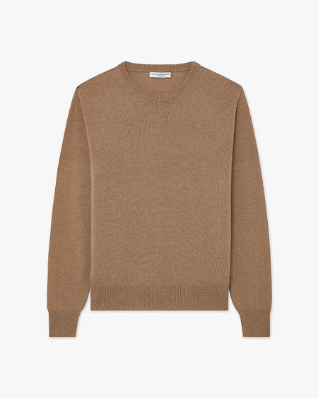 Men's Saxon Crew Neck Sweater - Hazelnut Merino