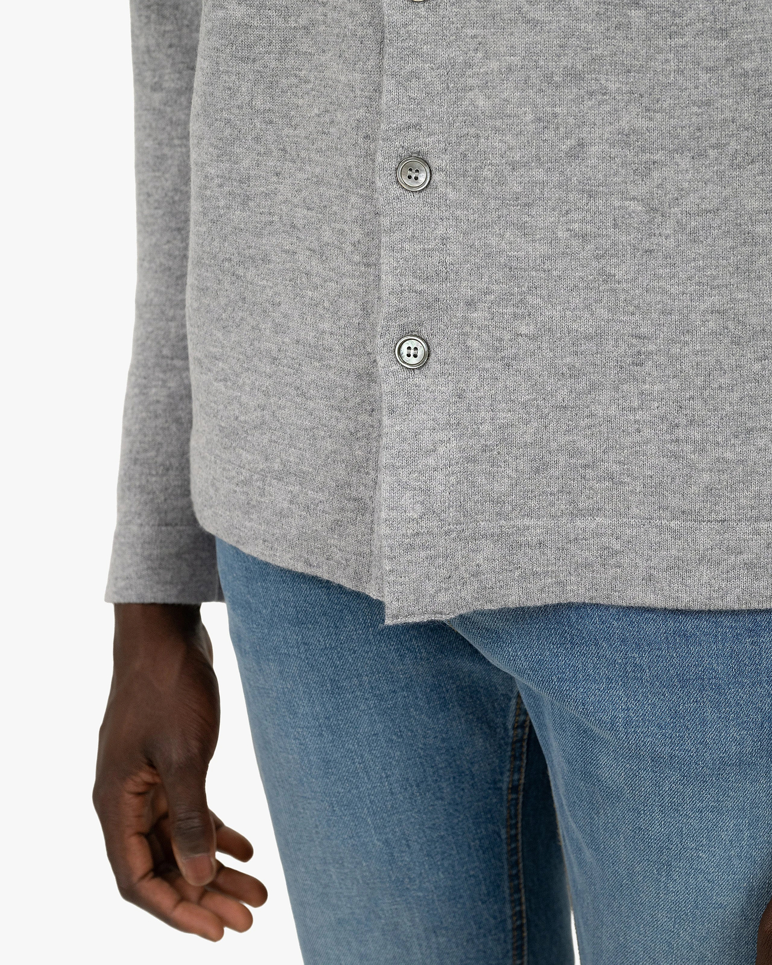 Men's Saxon Knit Shirt - Medium Grey Merino