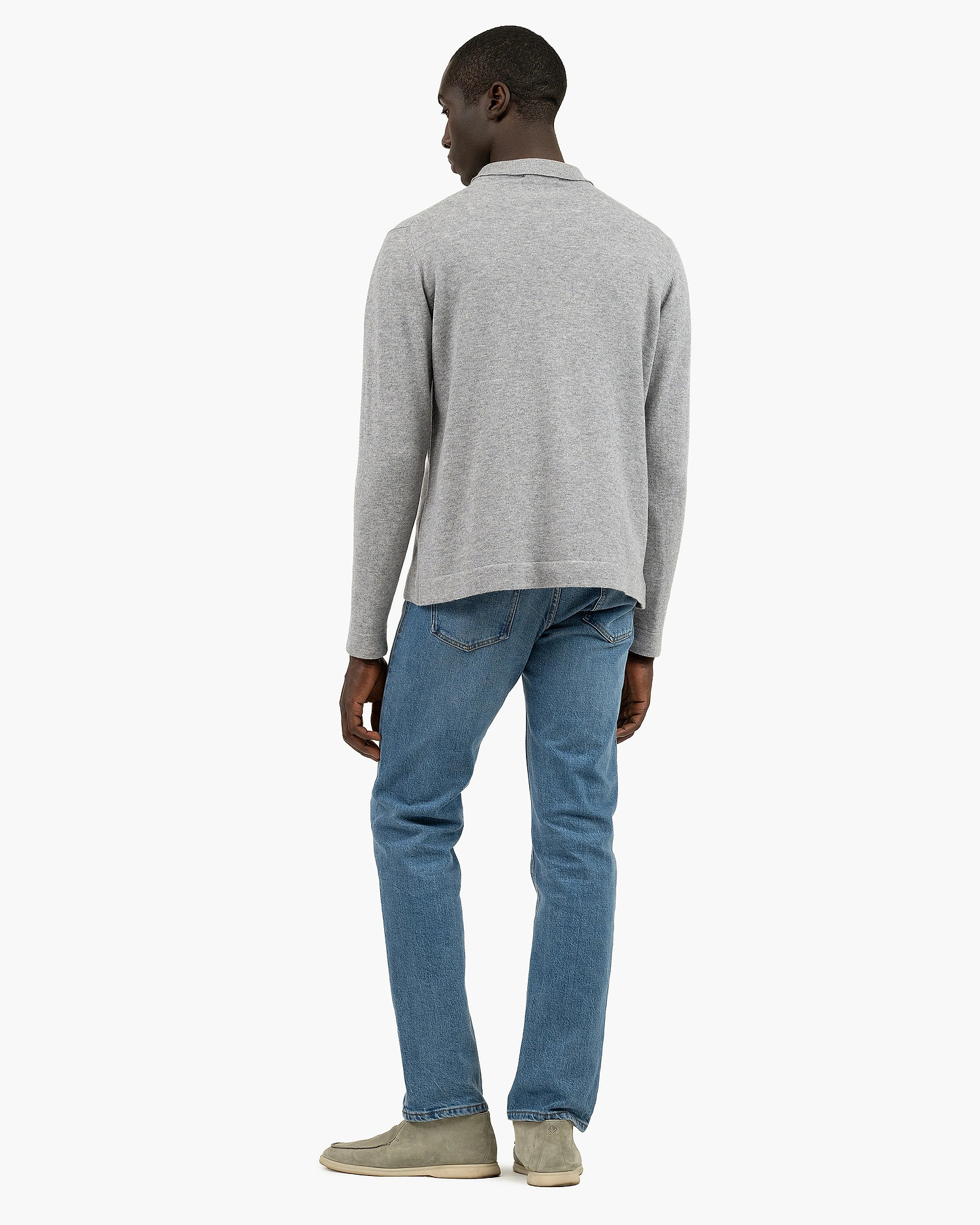 Men's Saxon Knit Shirt - Medium Grey Merino