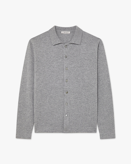 Men's Saxon Knit Shirt - Medium Grey Merino