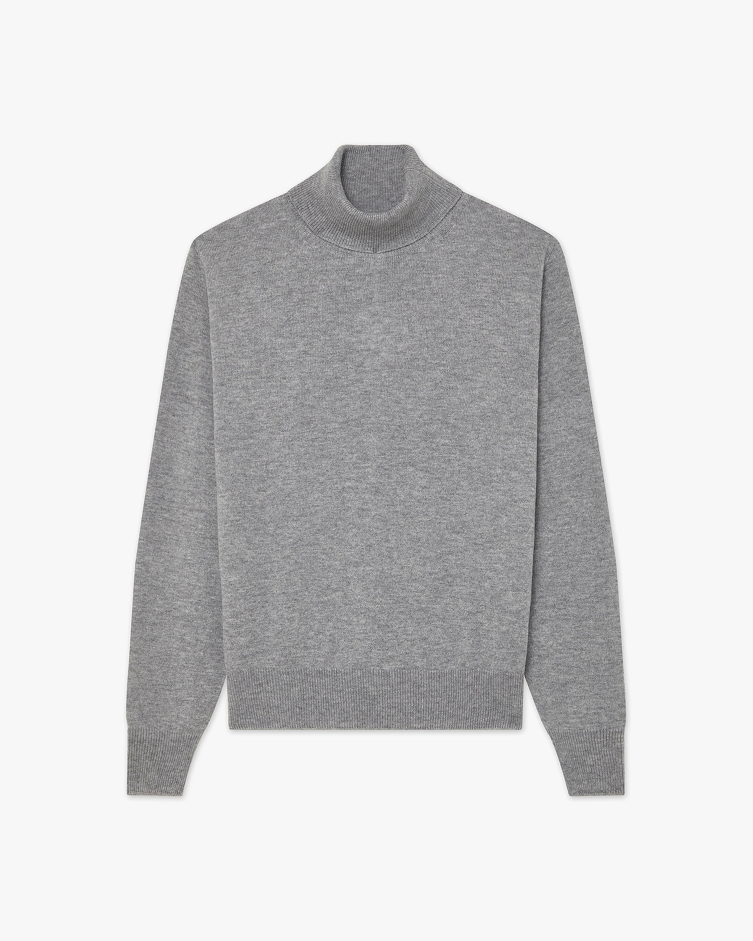 Men's Saxon Turtleneck Sweater - Medium Grey Merino