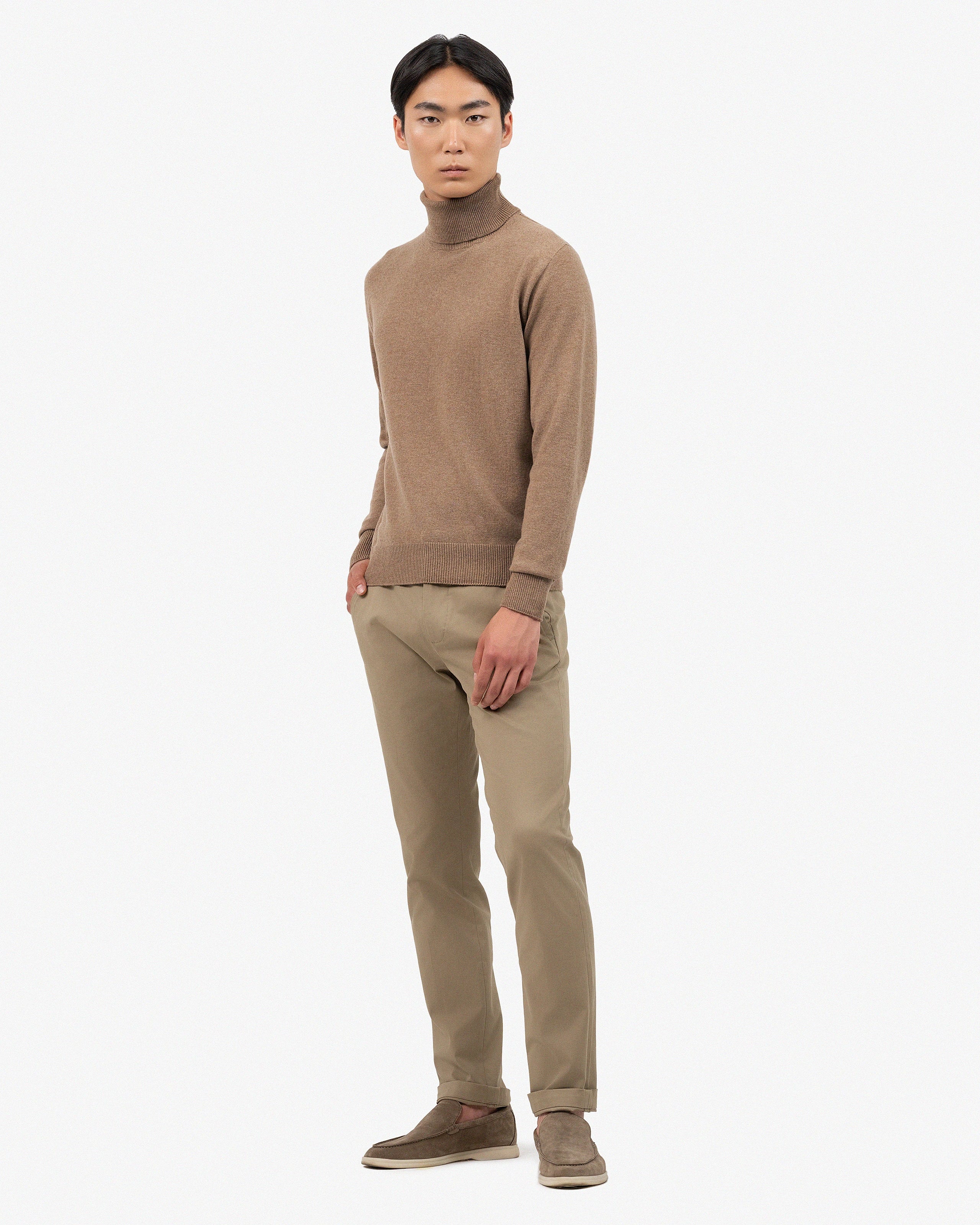 Men's Saxon Turtleneck Sweater - Hazelnut Merino